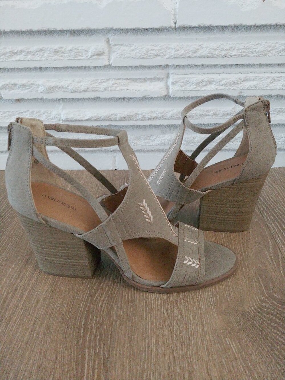 Maurices Elsy Tan Strappy Block Heel Boho Sandals